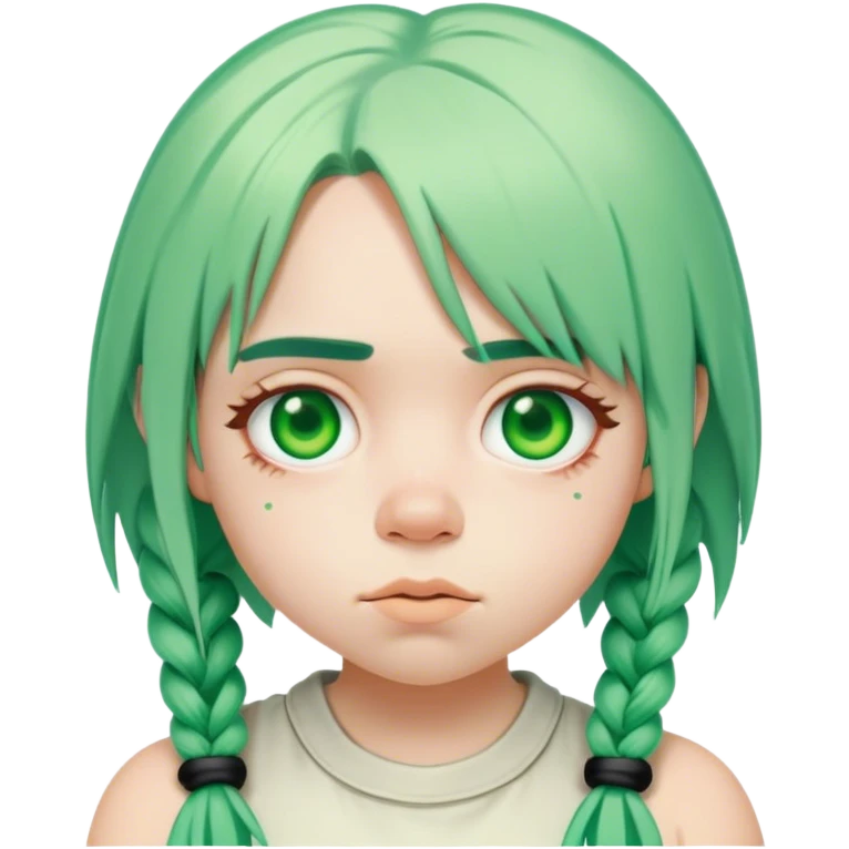 Billie eilish with Green Hair as Obelix emoji