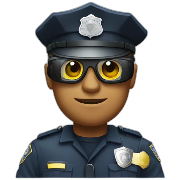 police from the side wearing vr glasses emoji