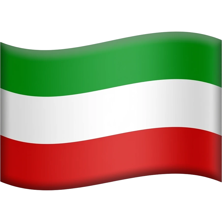 Нарисуй эмодзи флаг Татарстана наверху Зеленый широкая полоса в середине белая неширокая и внизу красный широкая как наверху зеленая emoji