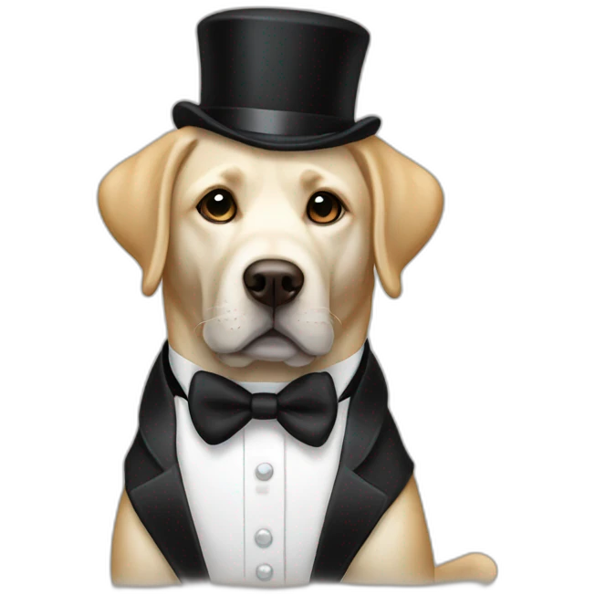 Labrador in a tuxedo emoji