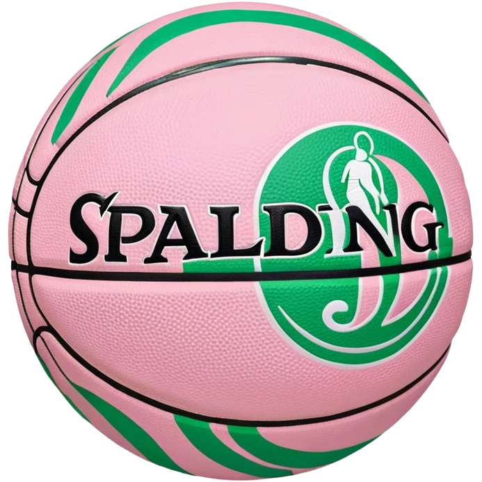 Spalding basketball with NBA logo, white color with pastel pink and green swirls pattern emoji