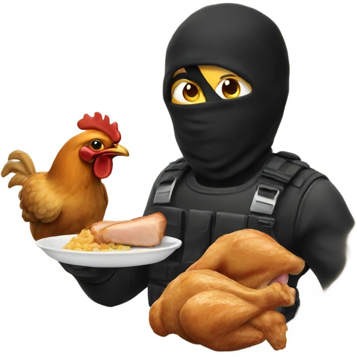 Robber eating chicken  emoji