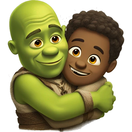shrek and african hugging  emoji