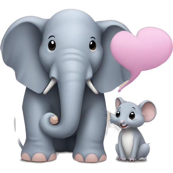 an elephant interviewing a mouse for a podcast emoji