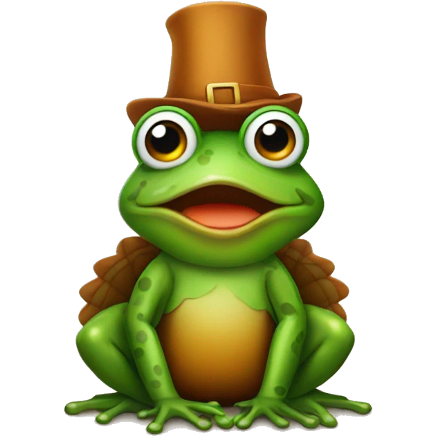 Frog dressed as a turkey emoji