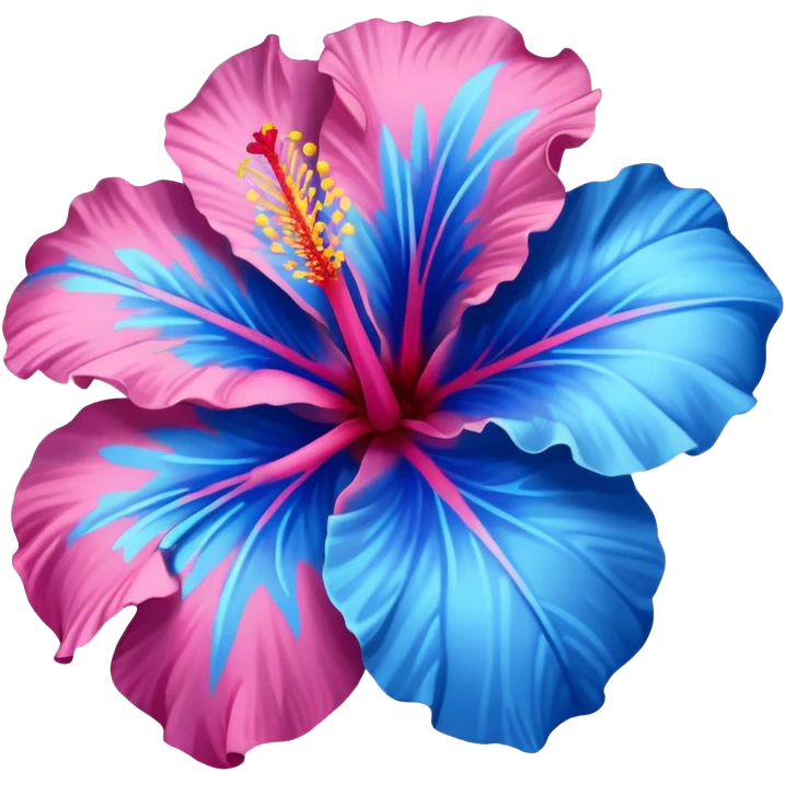 Pink and blue hibiscus  emoji