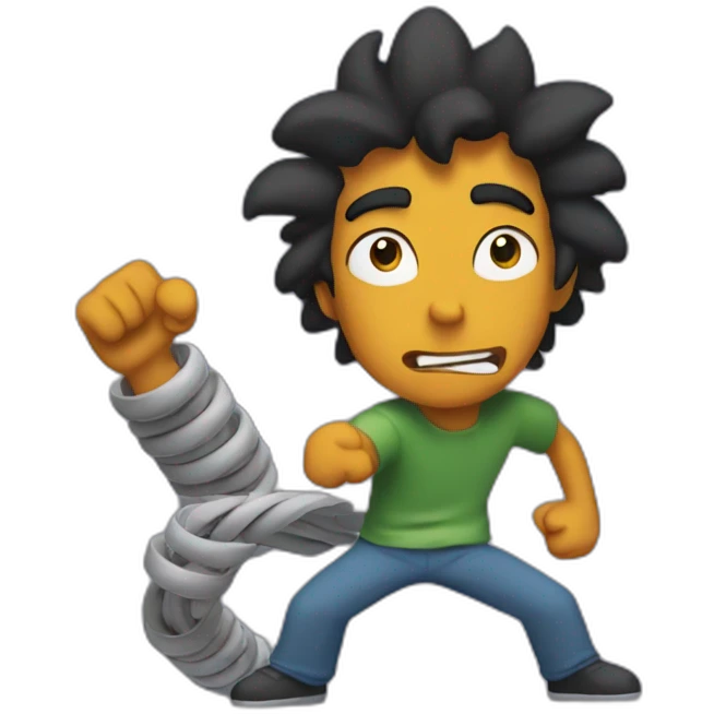 apu punching a slinky emoji