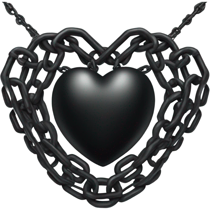 Black heart with chains wrapped around it  emoji