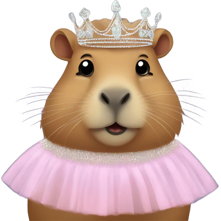 capybara wearing a tutu on and tiara  emoji