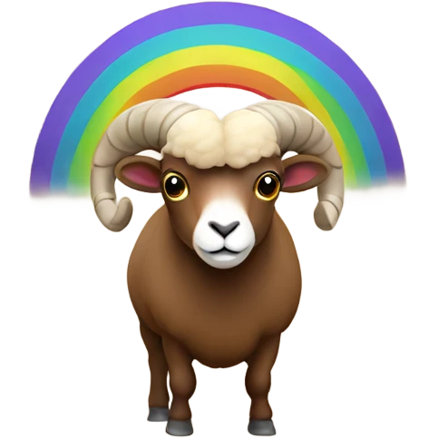 brown ram on a rainbow  emoji