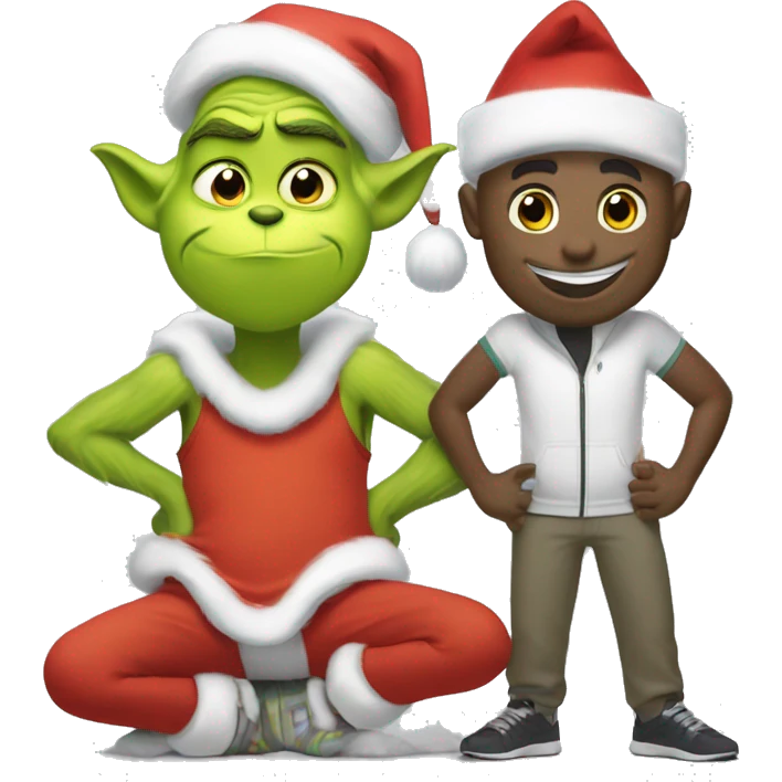 Grinch with a Stanley and lulu lemon  emoji