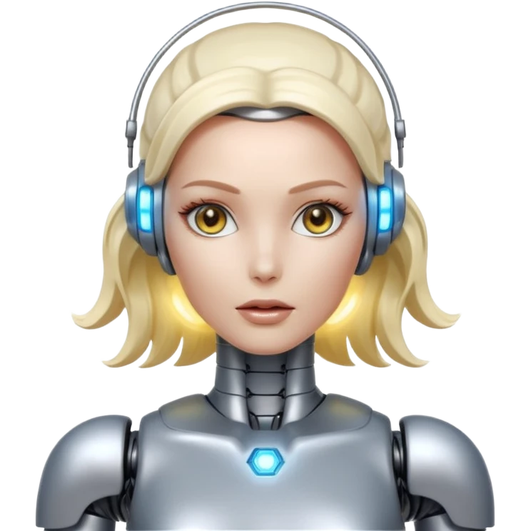 A female robot with a sexy body and power surging out of her brain emoji