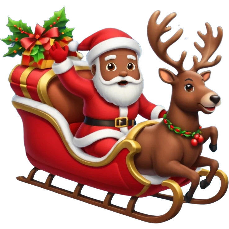 santa in his sleigh in flight emoji