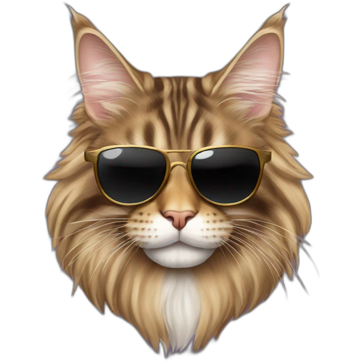 Tabby maine coon with sunglasses emoji