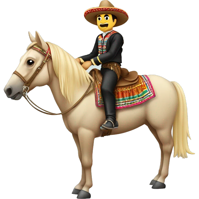 Mexican charro on a horse  emoji