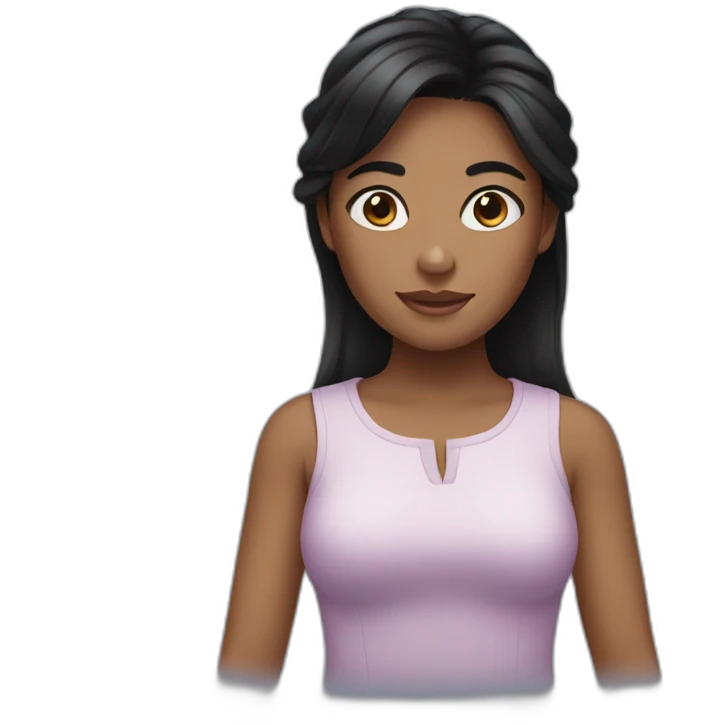 girl with black hair and brown skin emoji