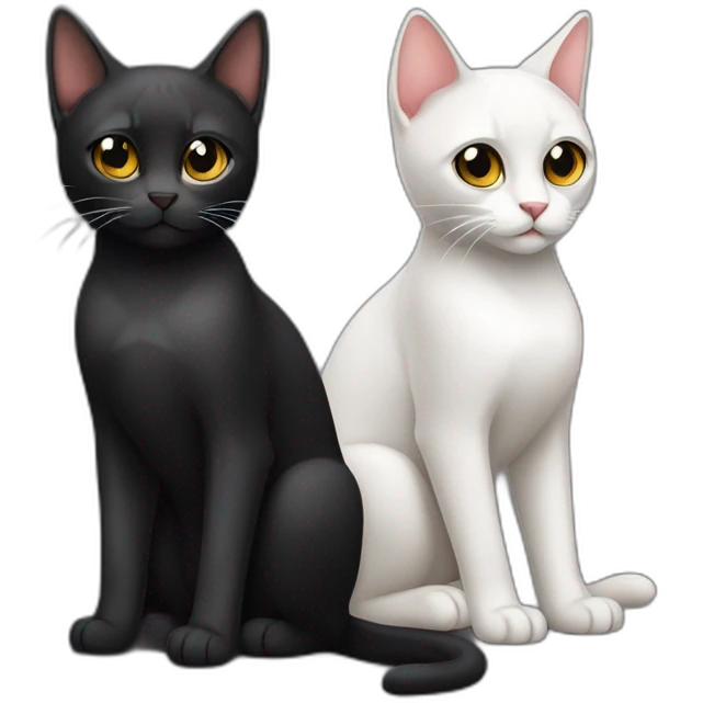 Gato negro y gata tricolor emoji