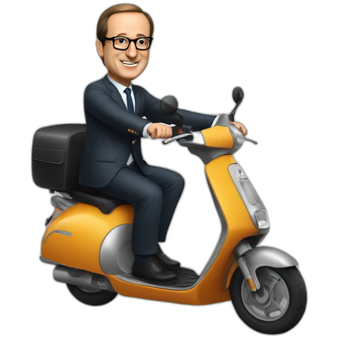 hollande sur son scooter emoji