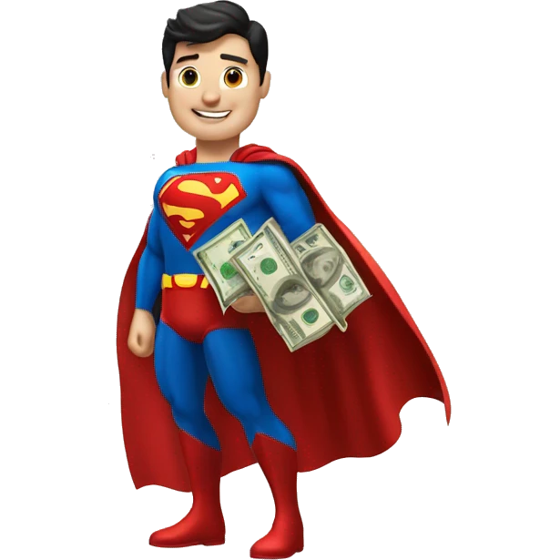 Superman with bag of money emoji
