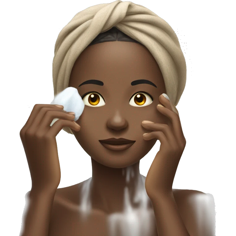 beautiful African woman washing her face emoji