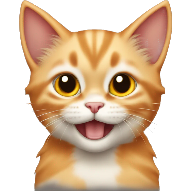 Chaton roux avec grandes cornes de diable emoji