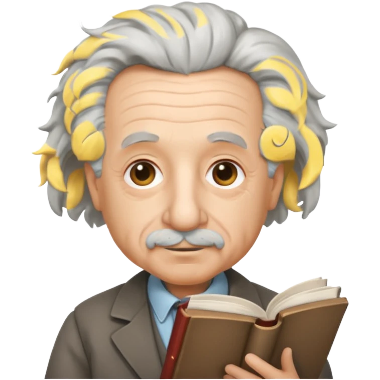 Albert Einstein holding emoji