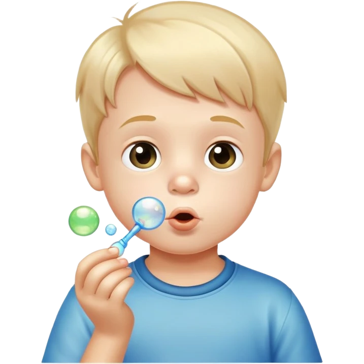 little boy blowing bubbles emoji