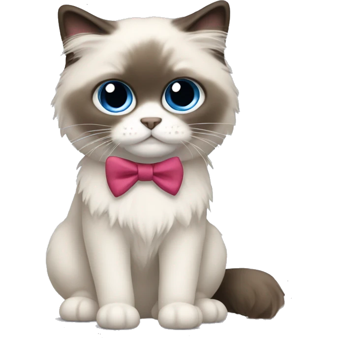 Ragdoll with bow emoji