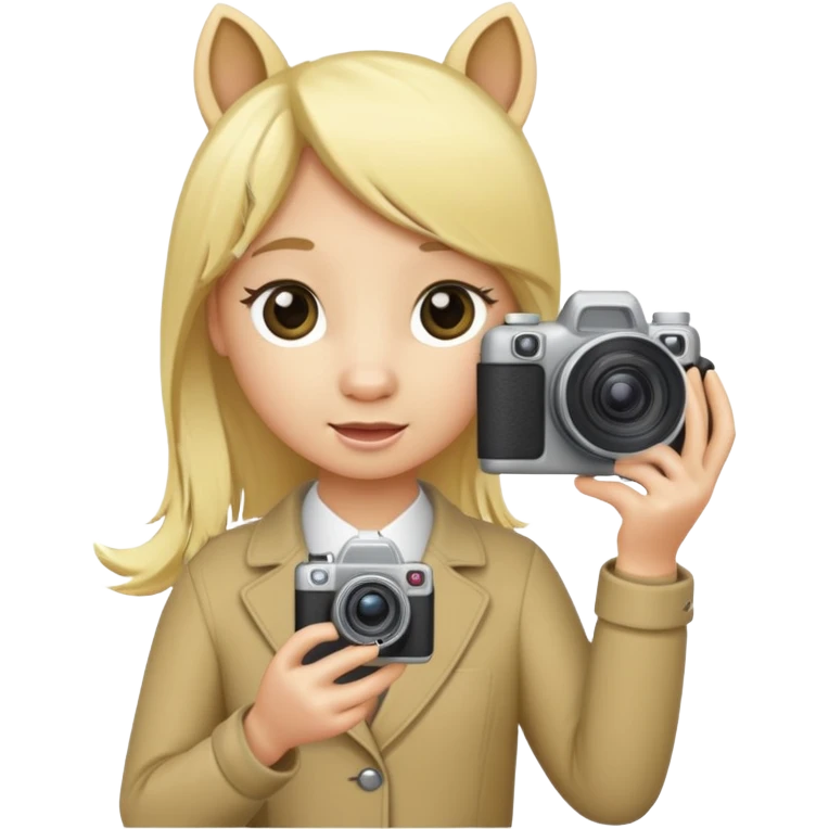 blonde pony taking photo emoji