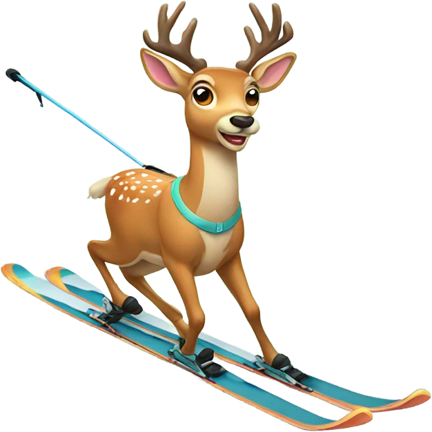 Deer skiing  emoji