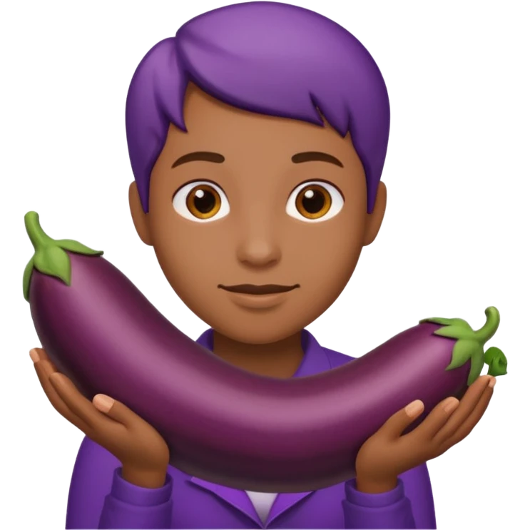 Butt with eggplant in legs  emoji