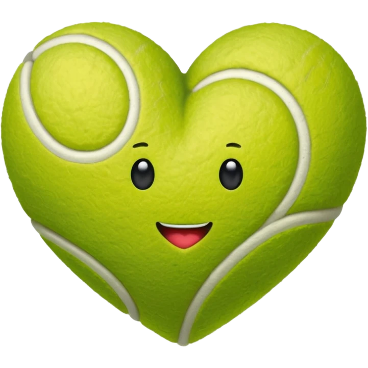 tennis shape heart no face emoji