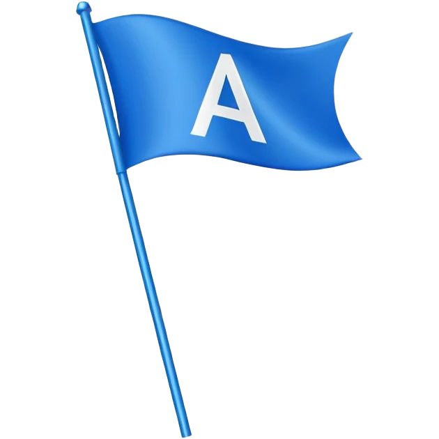 Blue flag with letter A logo, color code #2D69FF emoji