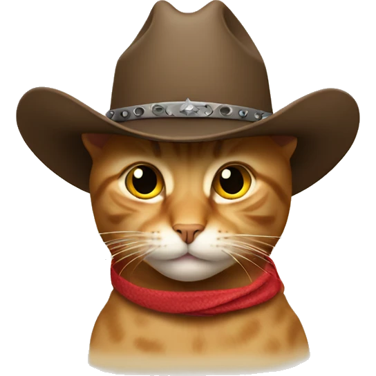 Cat wearing a cowboy hat emoji