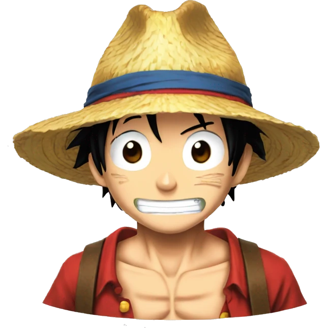 Luffy qui ecrit un M emoji
