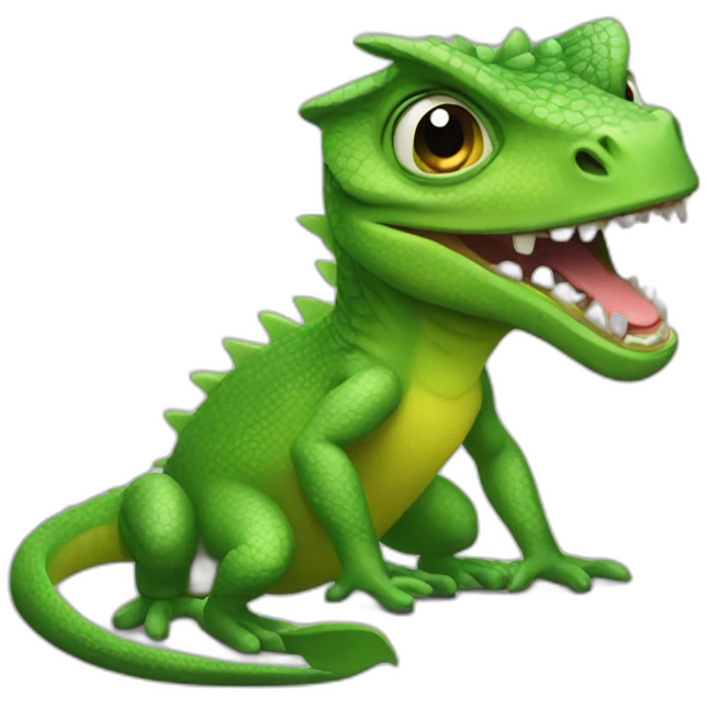 Angry green lizard woma emoji