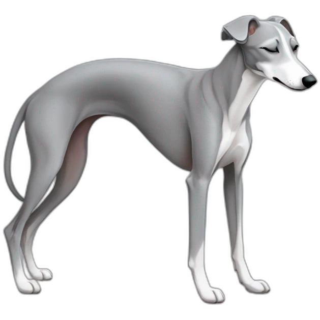 skinny grey whippet sleeping emoji