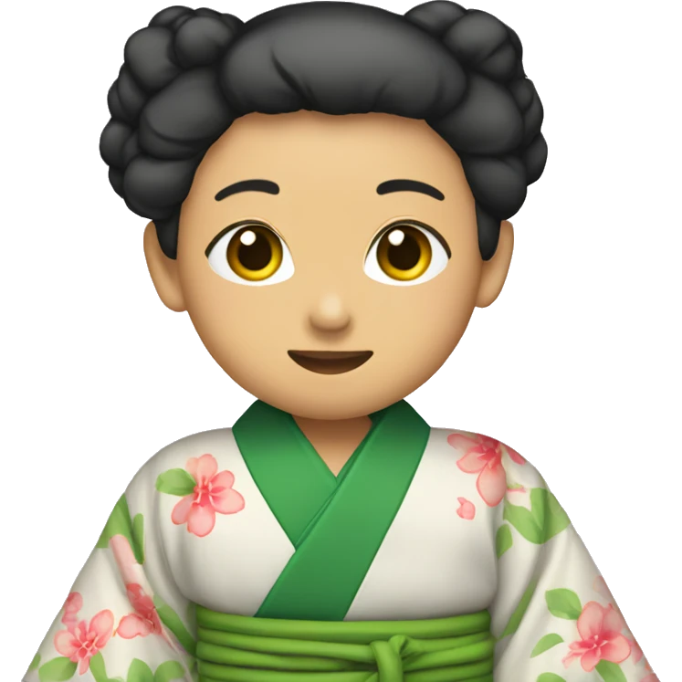 Kimono with green belt emoji