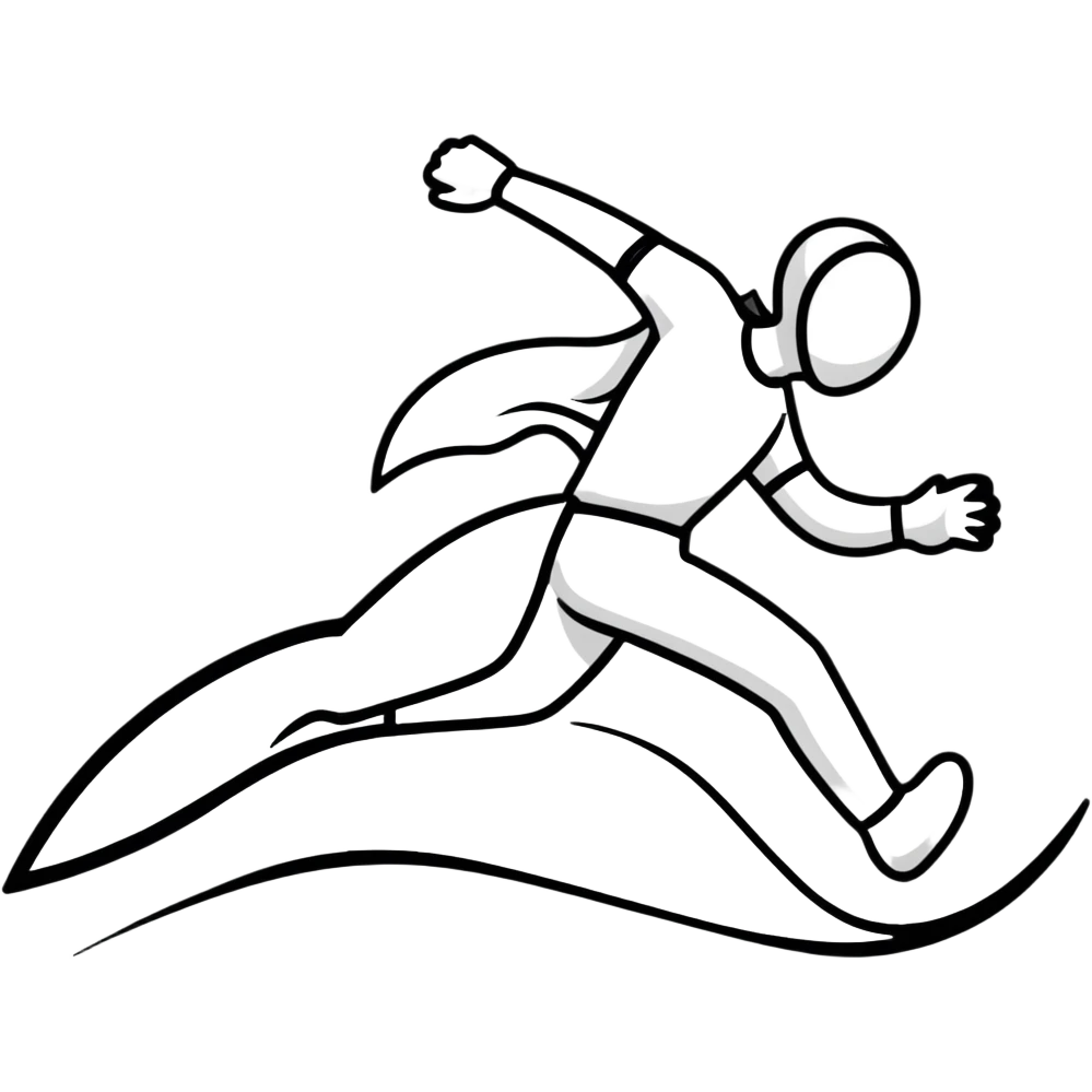 person zooming forward with exaggerated motion emoji