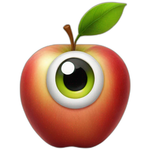 Apple with eyes emoji