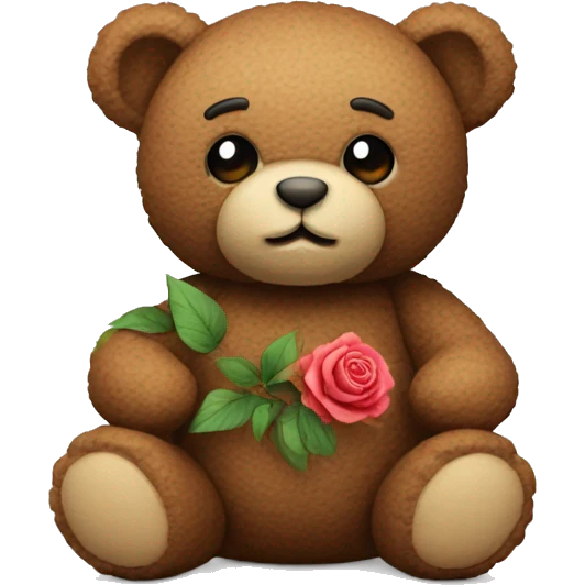 Teddy mit beigen Rosen  emoji