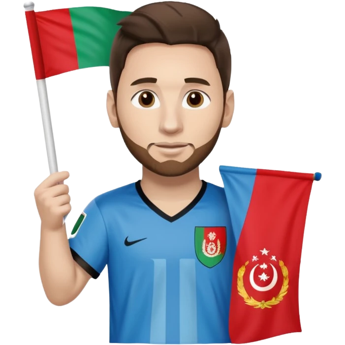 Messi mit Afganistan flagge emoji