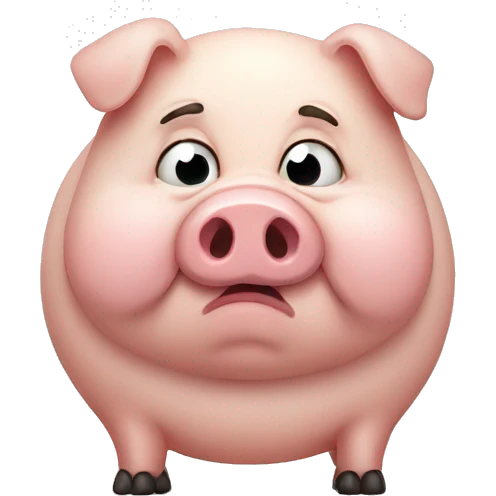 fat sad pig emoji