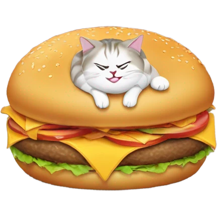 fat cat eating burgers  emoji