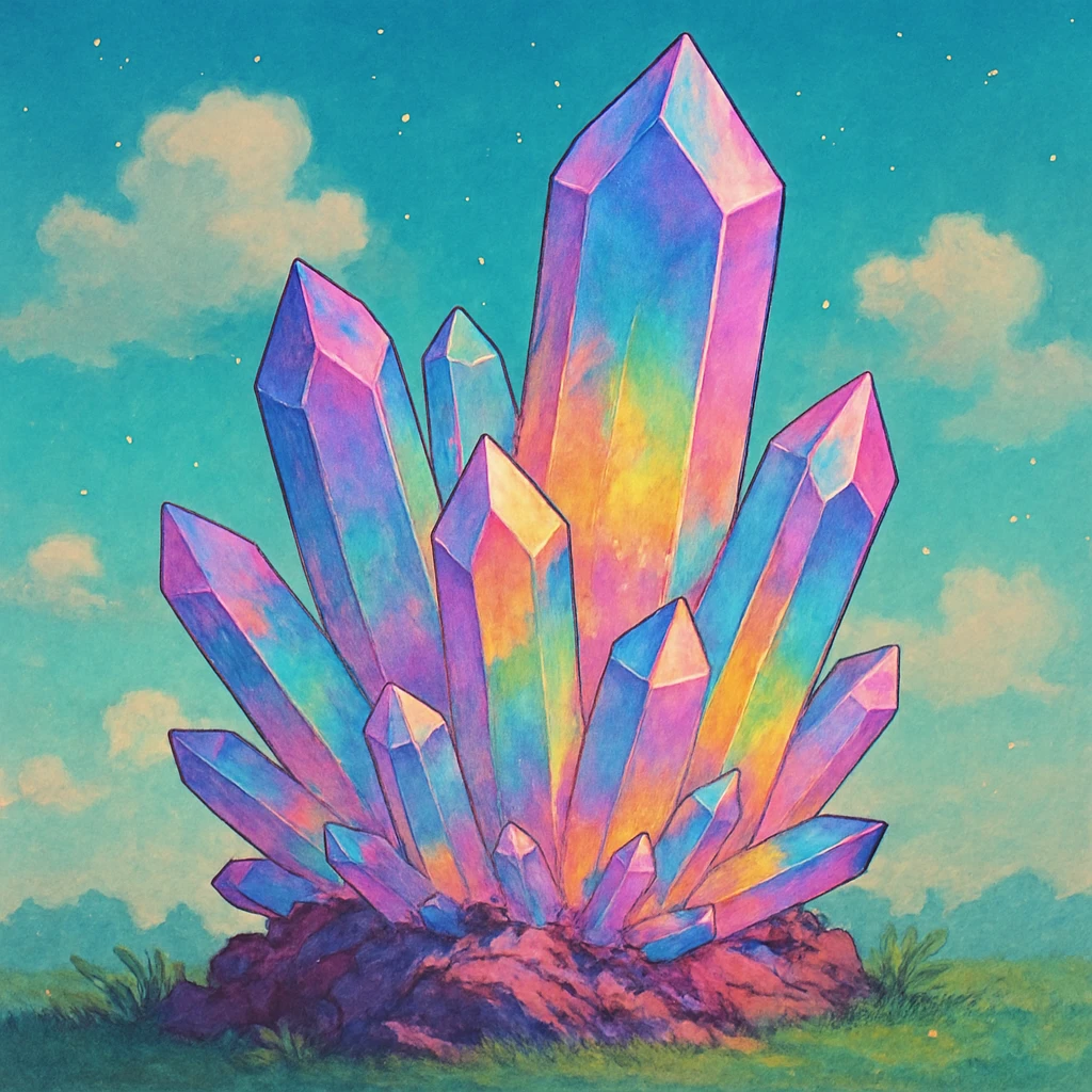 rainbow aura quartz crystal emoji