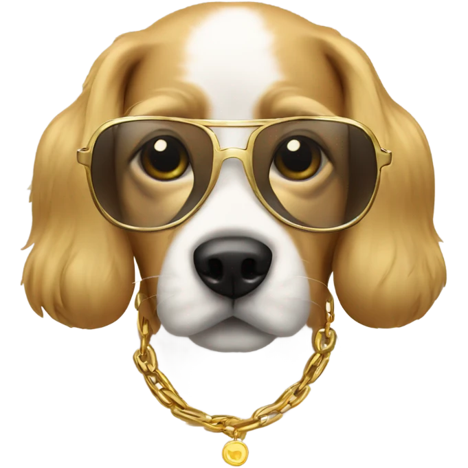 Dog with subglasses and gold chain emoji
