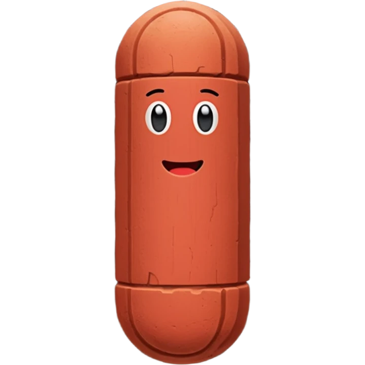 Penis shaped monolith made of layered red bricks emoji