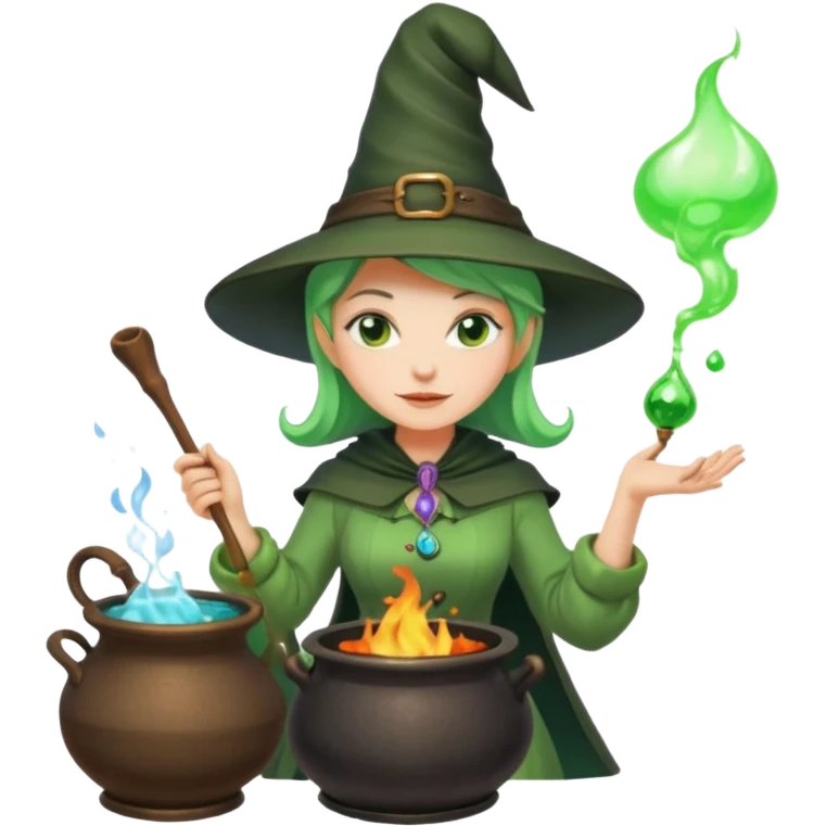 green witch cooking potion emoji