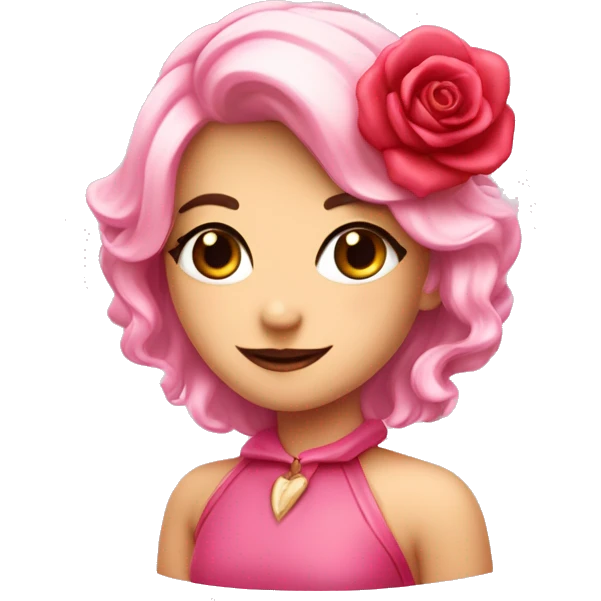 Corazón rosa con lazito coquette emoji
