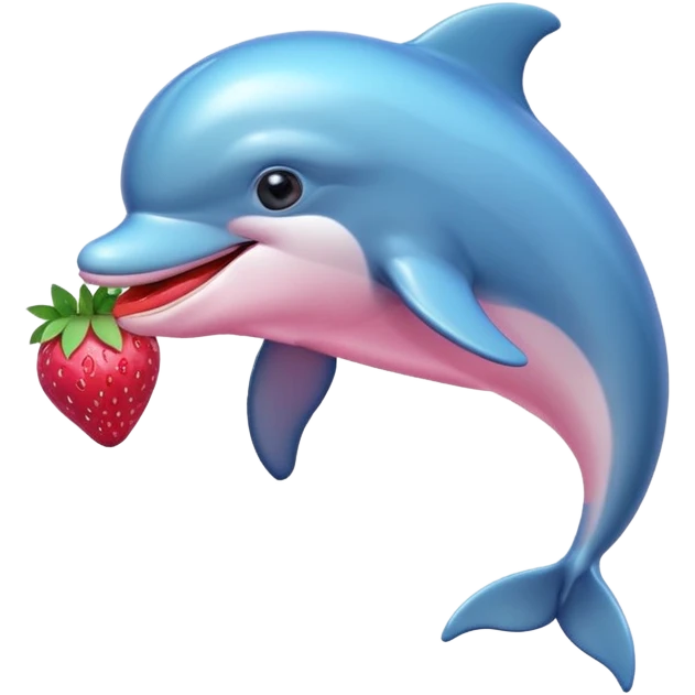 A dolphin with a strawberry  emoji